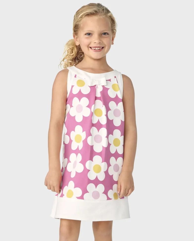 Girls Daisy Ponte Shift Dress - Spring Celebrations - in the pink | The Children's Place