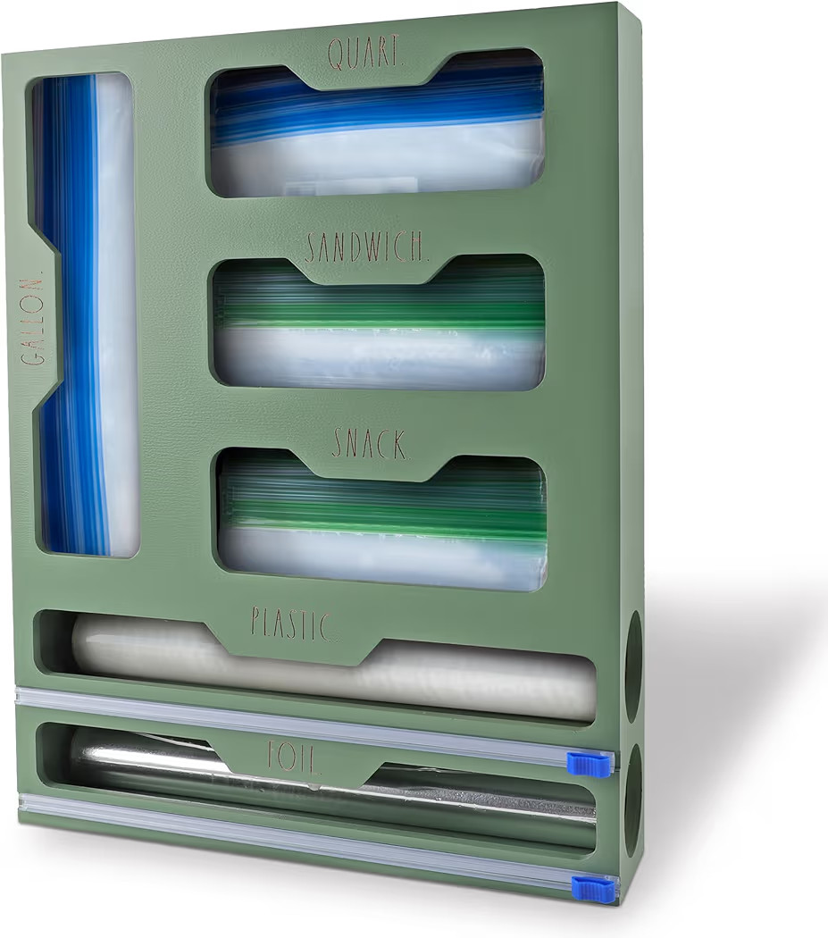 Rae Dunn Bamboo Bag Organizer for Kitchen Drawer - Durable Wood Organizer for Kitchen Storage - H... | Amazon (US)