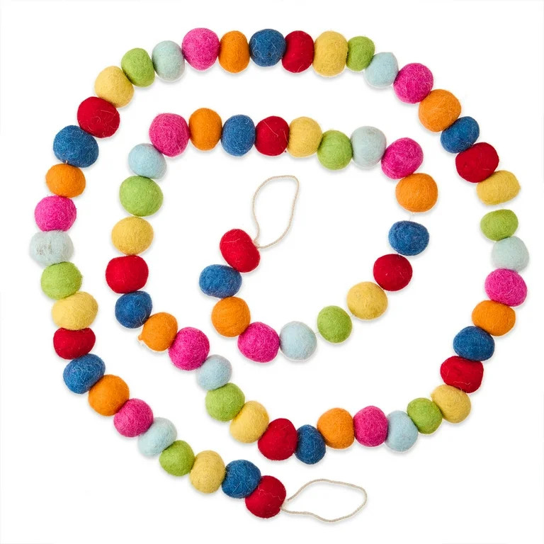 Pom-Pom Christmas Garland, Multicolor, 6', by Holiday Time | Walmart (US)