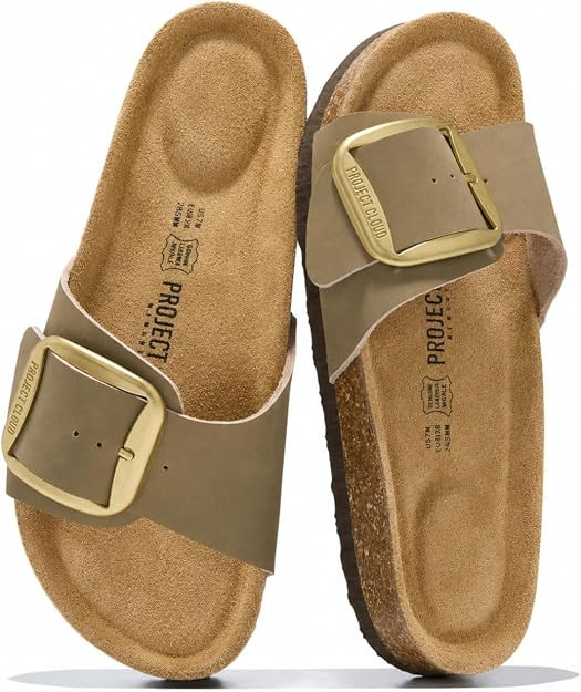 Project Cloud 100% Genuine Leather Sandals Women Dressy Beach Essentials Slides for Women Footwea... | Amazon (US)