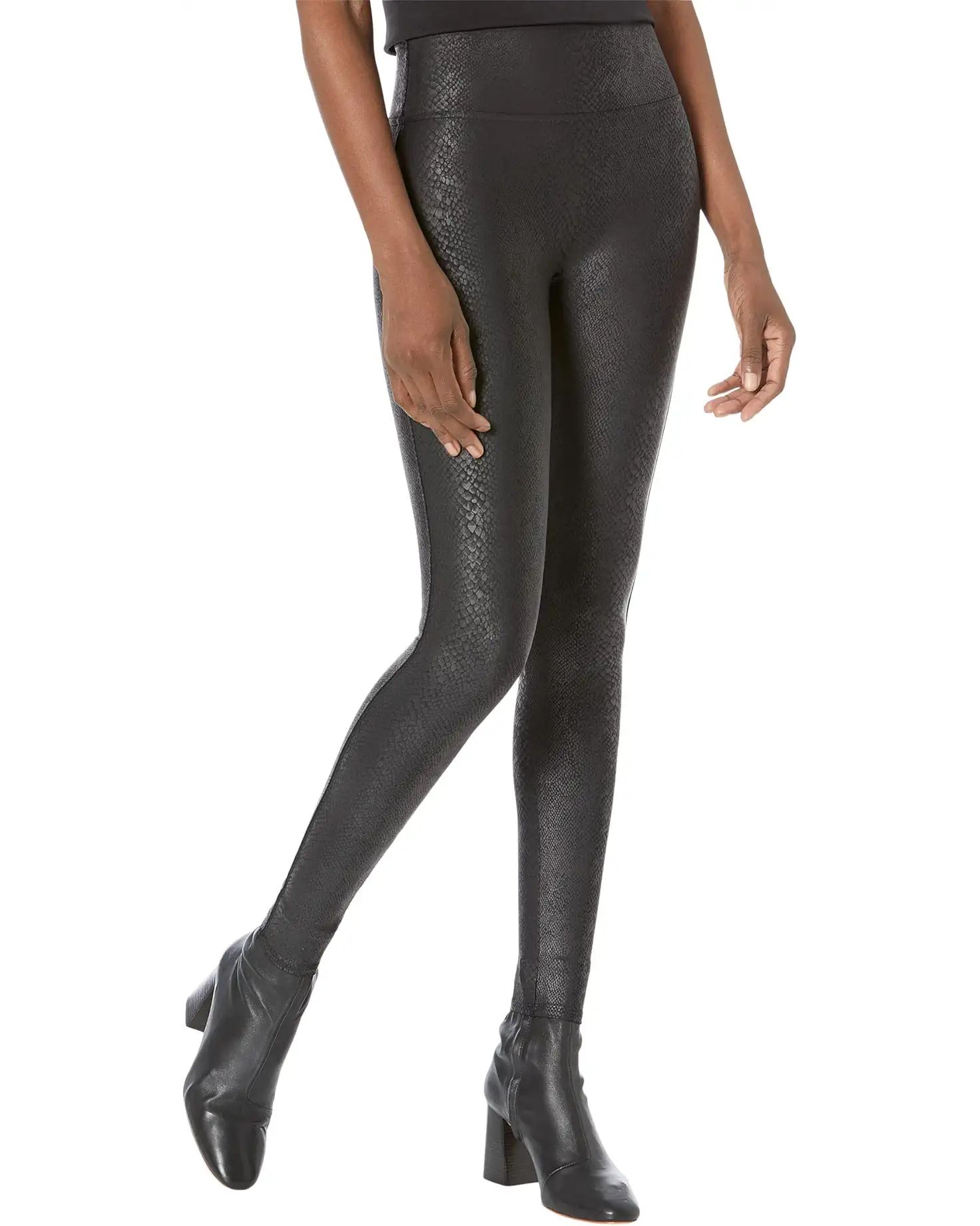 Spanx Faux Leather Faux Leather Foiled Snake Leggings | Zappos