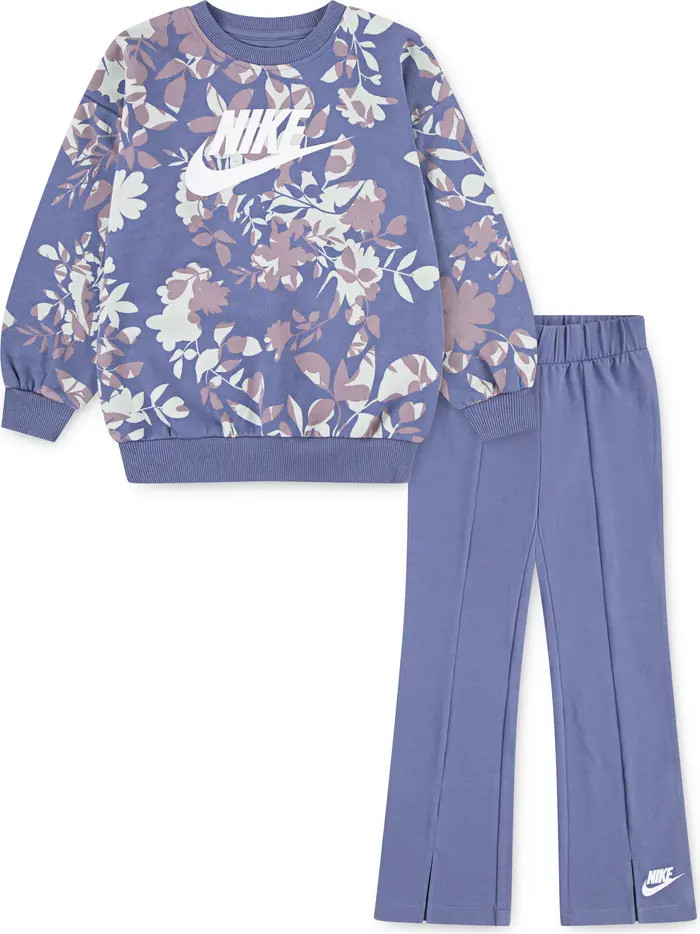 Kids' Floral Camo Sweatshirt & Flare Leg Pants Set | Nordstrom