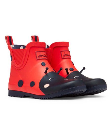 Joules Red Ladybug Junior Wellibob Rain Boot - Girls | Zulily