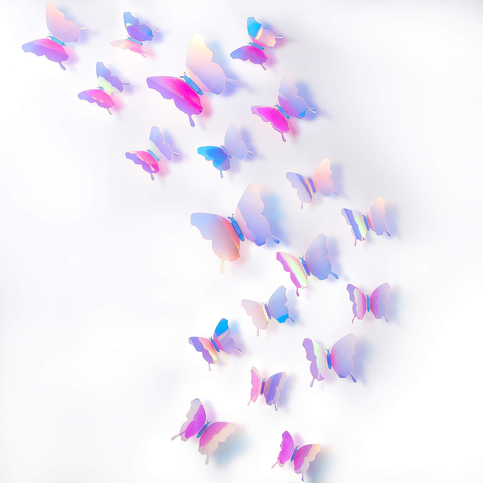 48 Pieces Butterfly Wall Decor DIY Mirror 3D Butterfly Stickers Removable Decals for Home Bedroom... | Amazon (US)