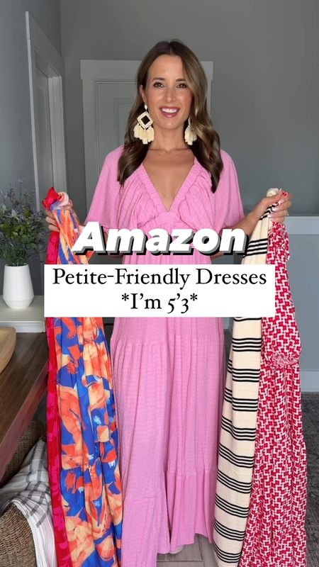 Amazon maxi dress - petite-friendly and I am 5’3! Floral maxi dress. Resort wear. Wedding guest dress. Summer wedding. Summer dress. Summer outfit. Party dress. Honeymoon dress. Vacation outfit. Amazon shoes  are TTS. Straw clutch.  

#1: XS and ties around the neck + TTS. Also bump-friendly, just look at the review photos!
#2: size small with smocked and stretchy waist. A little big in the bust on me (I am a 32B and 110 lbs) but otherwise I absolutely love the fit and it is not see-through!
#3: size small and fabric is so lightweight for summer!
#4: XS and a true wrap dress. Has a button at the bust.
#5: XS and TTS 

#LTKParties #LTKTravel #LTKWedding
