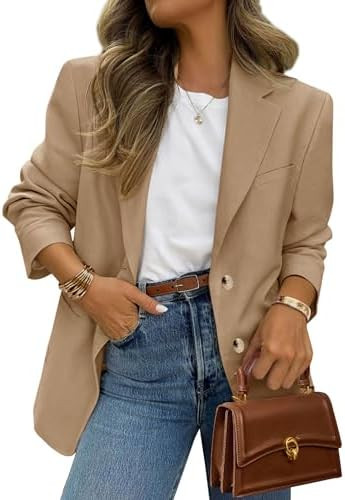 PRETTYGARDEN 2026 Blazers for Women Business Casual Long Sleeve Lapel Open Front Suit Jacket Work... | Amazon (US)