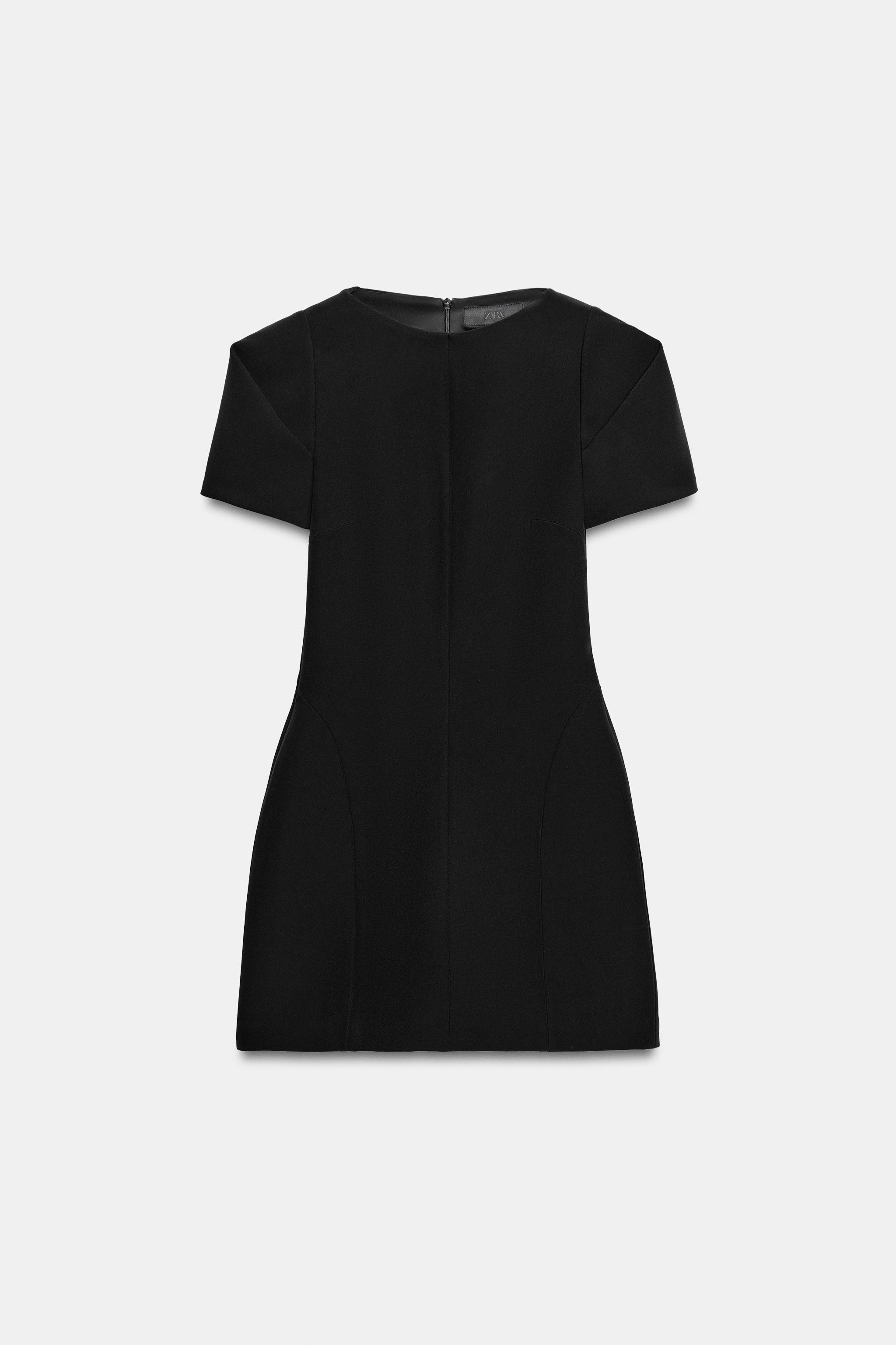 Model height: 176 cmMini dress with a round neck and pleated short sleeves. Featuring seam detail... | Zara UK