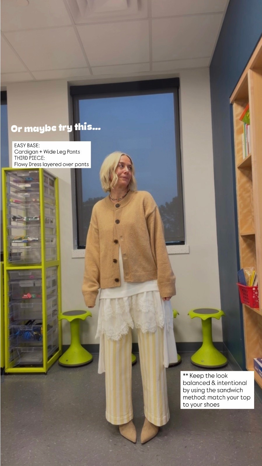 Cardigan + Wide Leg + Lacy Dress

#LTKootd #LTKSeasonal #LTKOver40