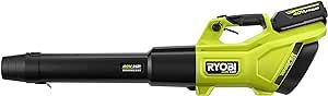 RYOBI 40V HP Brushless Whisper Series 155 MPH 600 CFM Cordless Battery Leaf Blower with 4.0 Ah Ba... | Amazon (US)