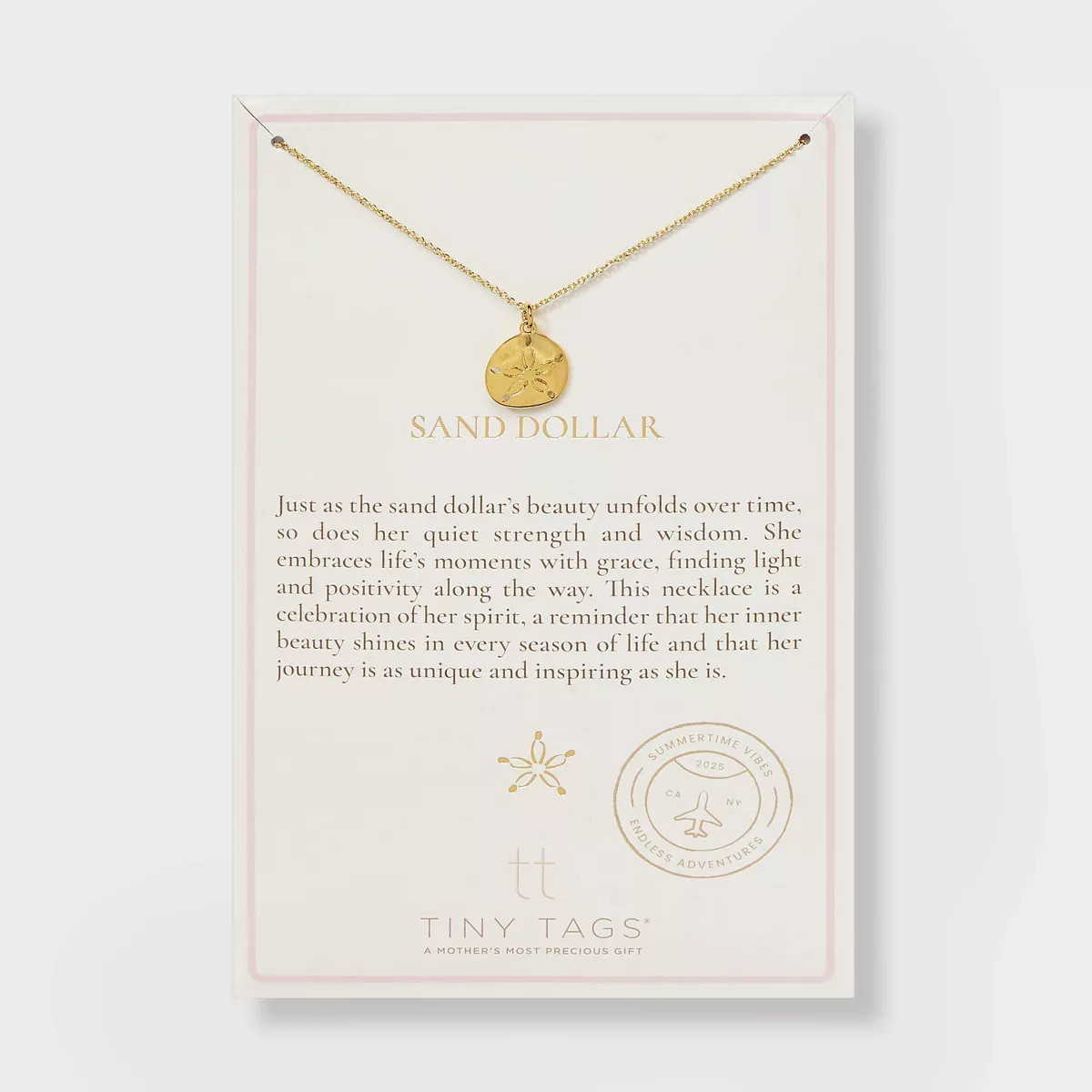 Tiny Tags 14K Gold Ion Plated Sand Dollar Pendant Necklace - Gold | Target