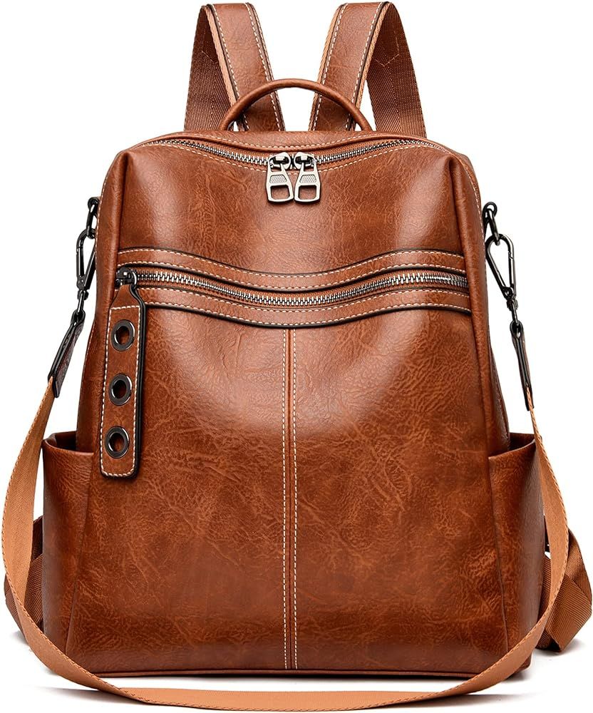 Maxoner Backpack Purse for Women Fashion Genuine Leather Convertible Shoulder Handbag Travel Bag ... | Amazon (US)