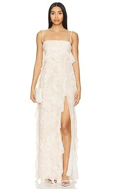 Lovers and Friends Noa Gown in Sand Beige Floral from Revolve.com | Revolve Clothing (Global)