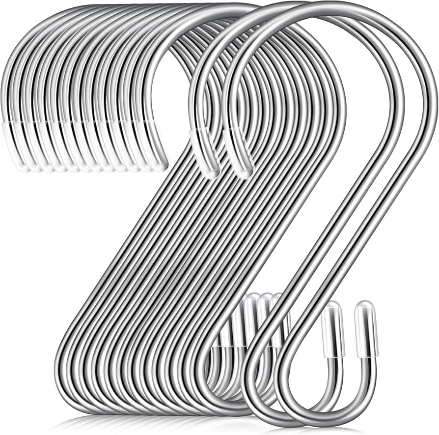 Hotop 36 Pcs S Hooks for Hanging 3.15 Inch Heavy Duty S Shaped Stainless Steel Hook Metal Hanging... | Amazon (US)