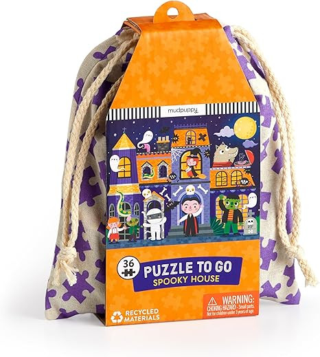 Mudpuppy Spooky House – 36 Piece Jigsaw Puzzle to Go Featuring an Adorable Haunted House with S... | Amazon (US)