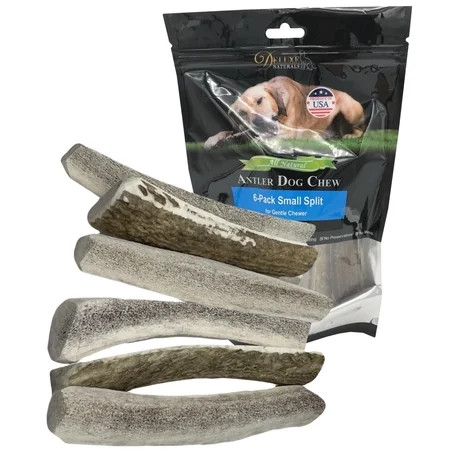Deluxe Naturals 6-Pack Small Split Elk Antler Dog Chews, Naturally Shed A-Grade Elk Antler Treat for Toy and Small Dogs (Up to 15 lbs) | Walmart (US)