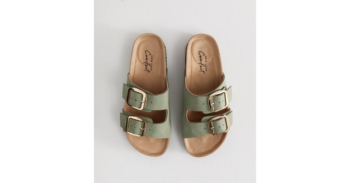 Mint Green Faux Suede Buckled Strap Sandals | New Look | New Look (UK)