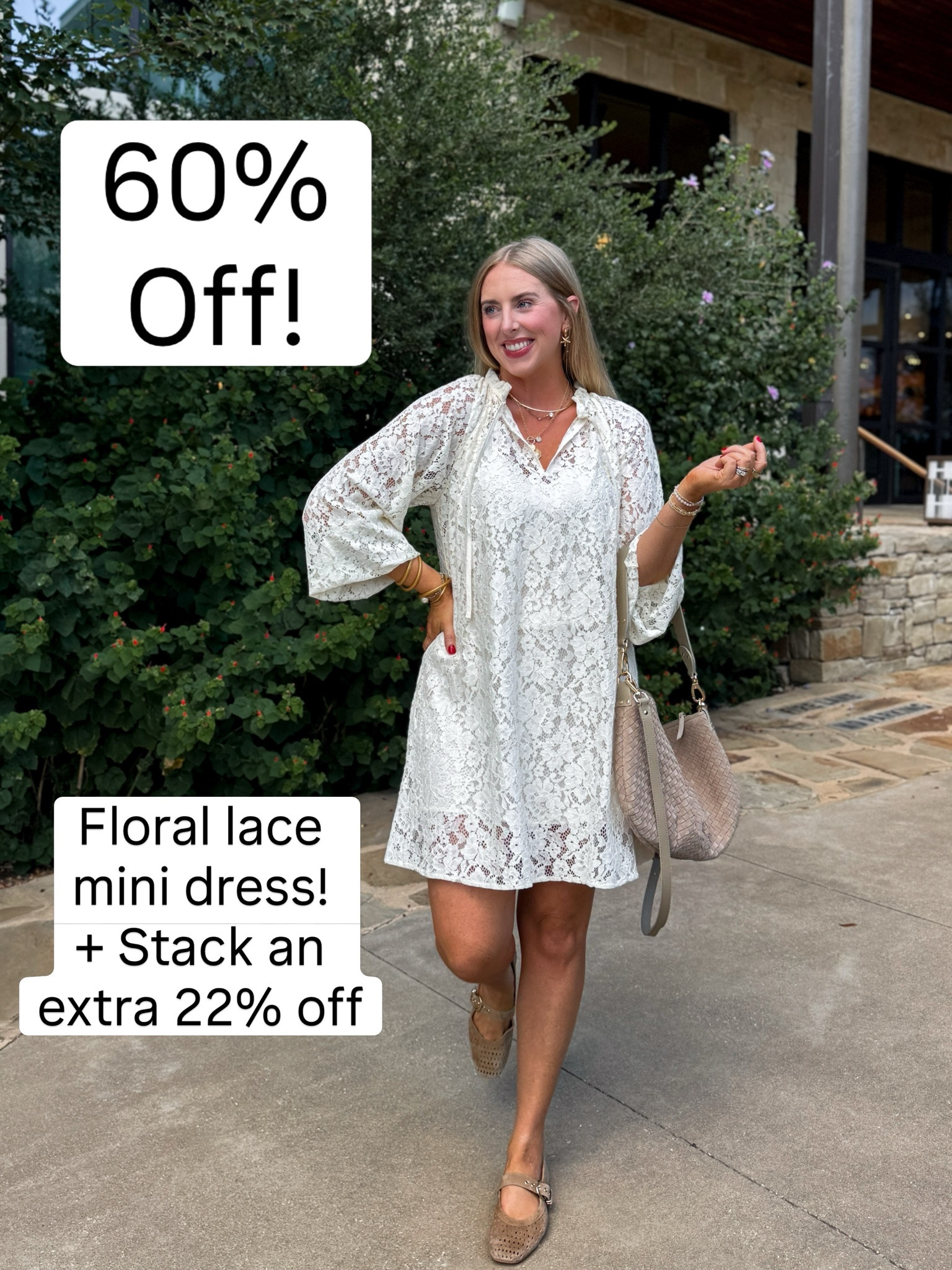 Such a pretty long sleeve lace dress from loft!

#LTKootd #LTKSaleAlert
