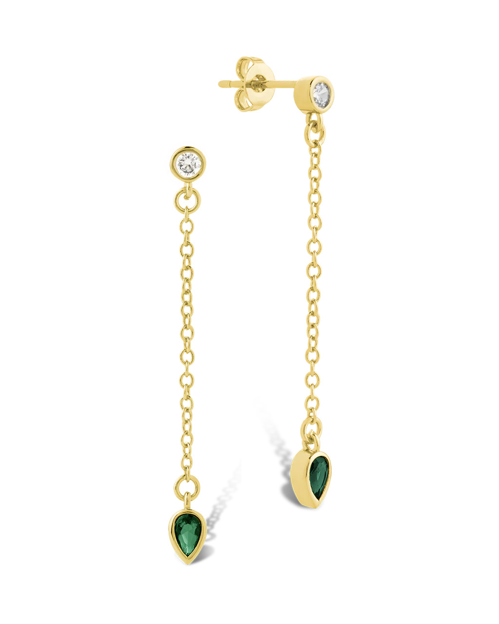 Delicate Chain Link CZ Drop Earrings | Sterling Forever