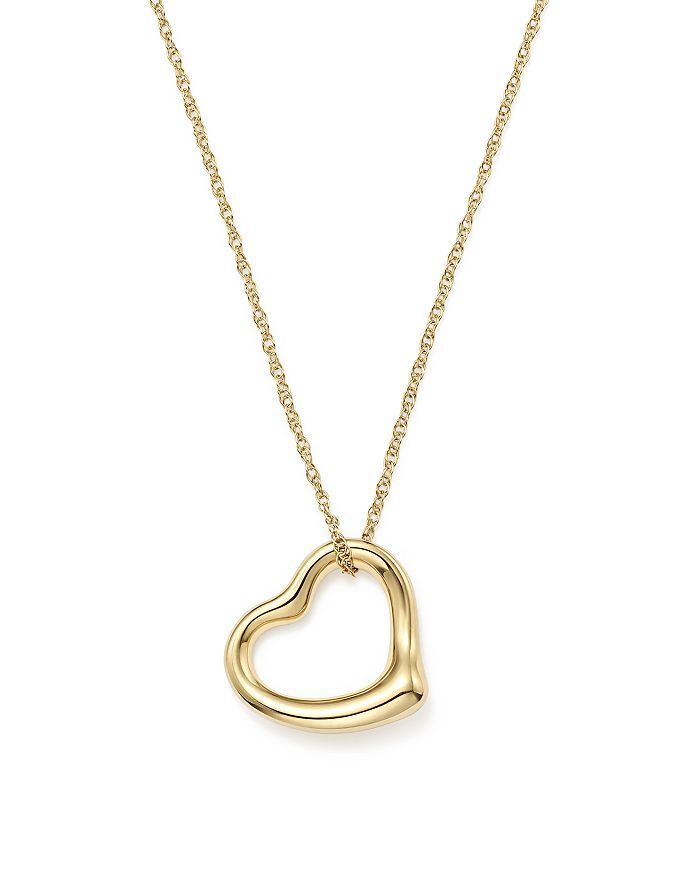 14K Yellow Gold Open Heart Pendant Necklace, 18" - 100% Exclusive | Bloomingdale's (US)