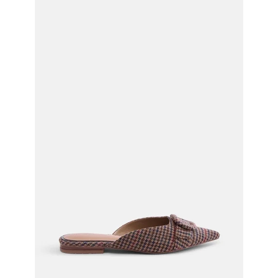 Free Assembly Women's Plaid Buckle Mules | Walmart (US)