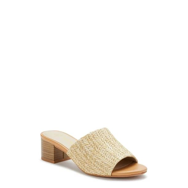 Melrose Ave Vegan Leather Block Heel Slide Sandal (Women's) | Walmart (US)