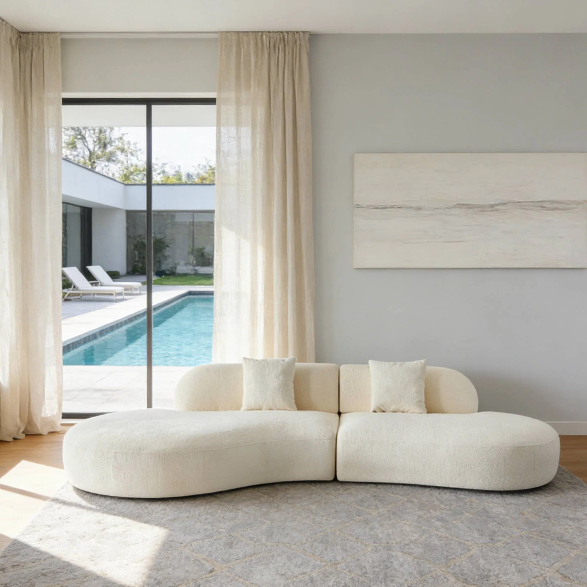 Stylish Curved Sofa Ideal For Living Room Leisure Gatherings & Chic Space Enhancement(Left) | Wayfair North America