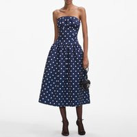 Self-Portrait Polka Dot Satin Midi Dress - UK 12 | Coggles (Global)