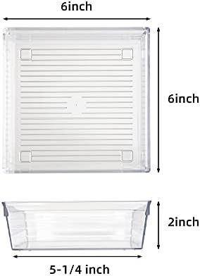 Backerysupply Clear Plastic Drawer Organizer Tray for Vanity Cabinet (6"×6"×2"，Set of 8),Storage Tra | Amazon (US)