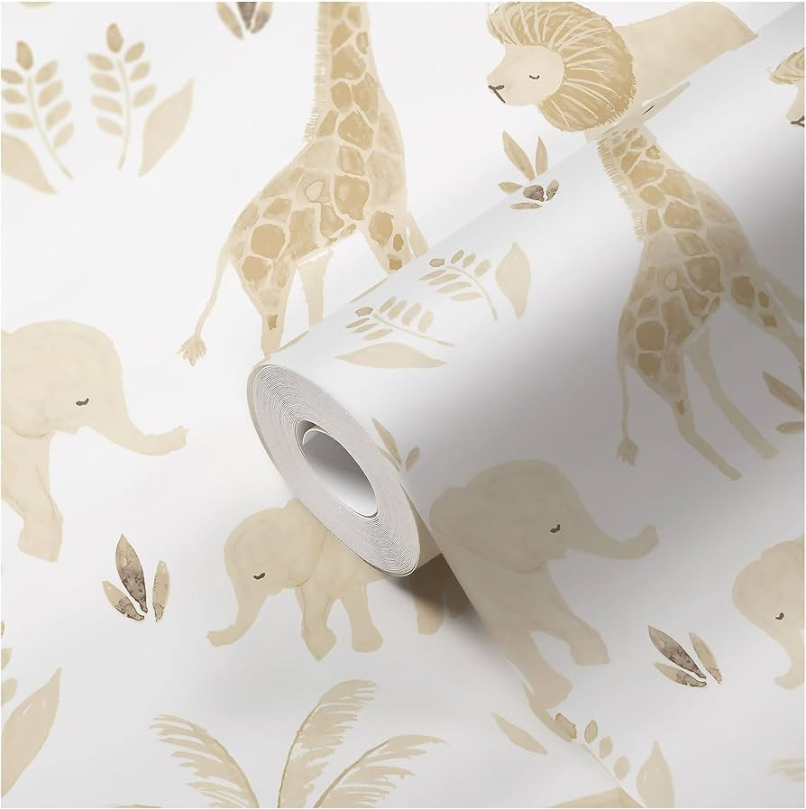 Crane Baby Safari Wallpaper for Nursery, Nursery Wallpaper for Boys and Girls, Jungle Wallpaper, ... | Amazon (US)
