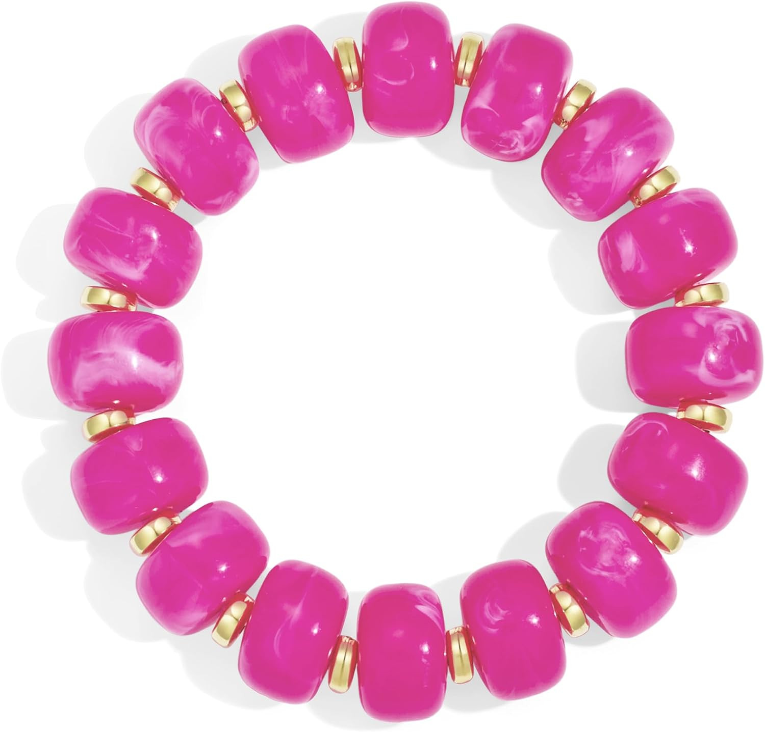 Beaded Bracelet for Women Colorful Chunky Beaded Bracelet Boho Summer Bracelet Trendy Stretch Resin Beads Bracelet Beach Jewelry Gift | Amazon (US)