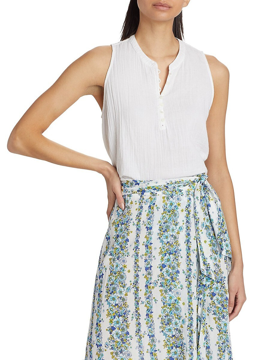 Xirena Women's Tish Cotton Sleeveless Top - White - Size M | Saks Fifth Avenue OFF 5TH
