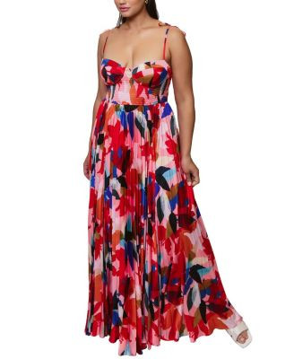 HutchPlus Size Ayla Floral Pleated Long Dress | Bloomingdale's (US)