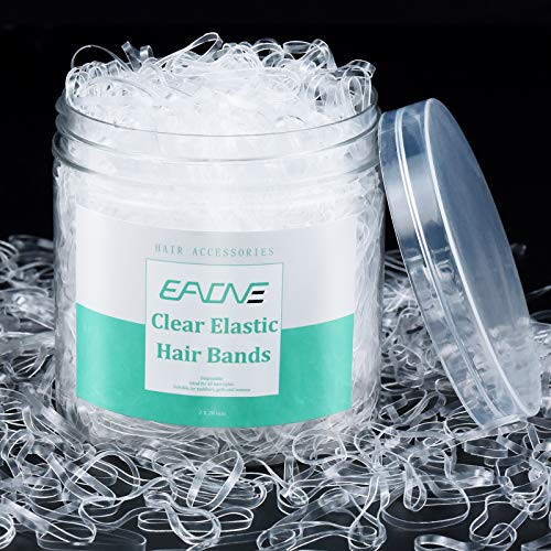 Clear Elastic Hair Rubber Bands, EAONE 1500Pcs Mini Elastics No Damage Baby Ties Small Tiny Ponytail Bands Stretch for Girls Women Braiding Accessories with Box Package | Amazon (US)