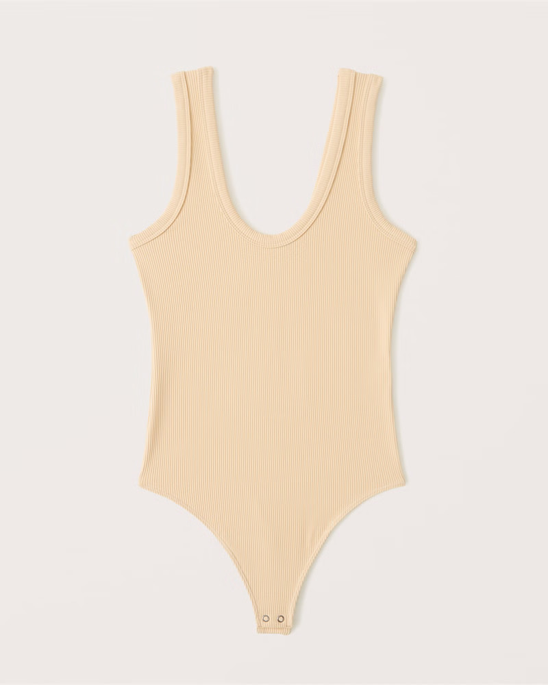 Seamless Rib Fabric Scoopneck Bodysuit | Abercrombie & Fitch (US)