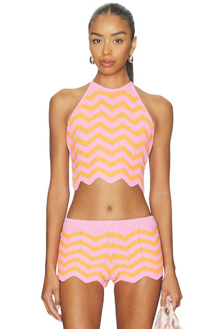 Chevron Knit Halter Crop Top
                    
                    Kulani Kinis | Revolve Clothing (Global)