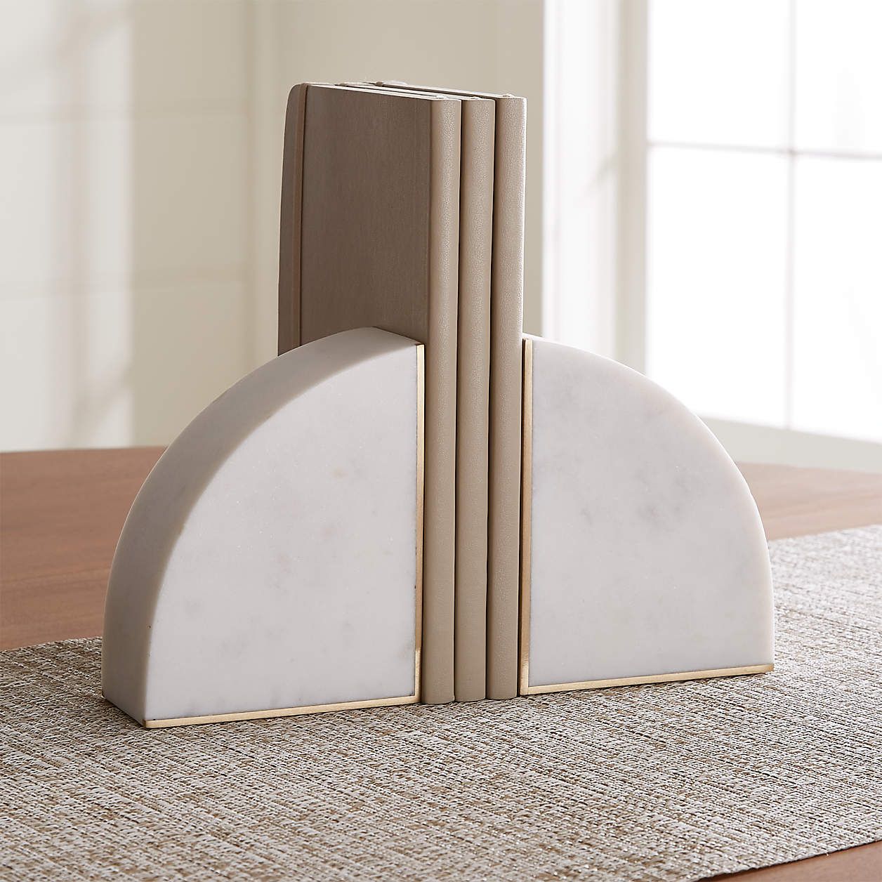 White Marble Bookends, Set of 2 + Reviews | Crate and Barrel | Crate & Barrel