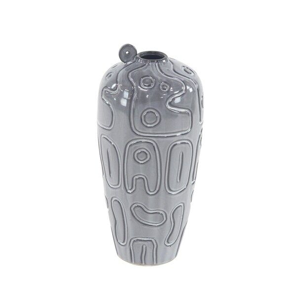 Modern 13 x 6 Inch Gray Ceramic Vase | Bed Bath & Beyond