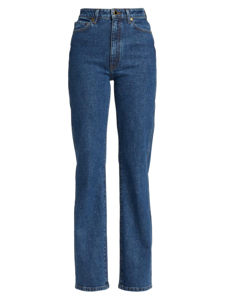 Shop Khaite Danielle High-Rise Straight-Leg Jeans | Saks Fifth Avenue | Saks Fifth Avenue