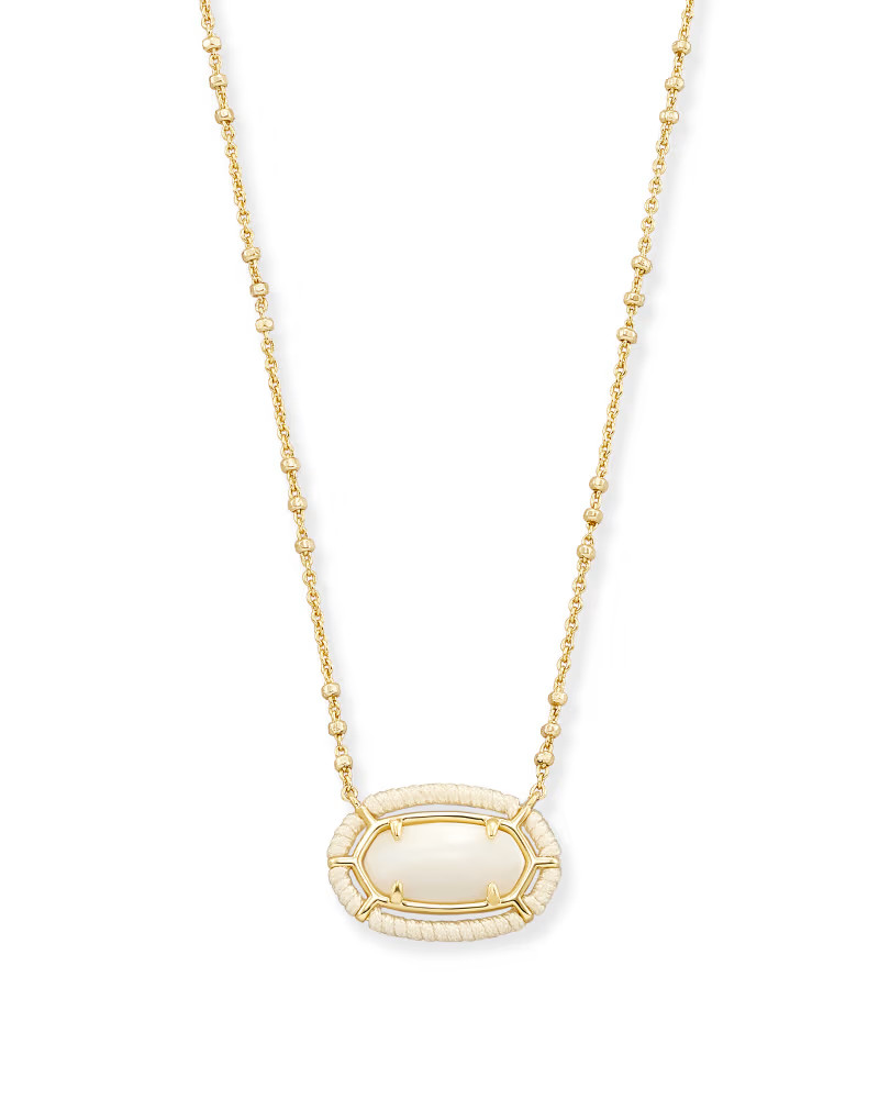 Threaded Elisa Gold Pendant Necklace in White Mother-Of-Pearl | Kendra Scott