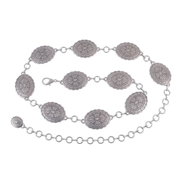 Women's Most Wanted Tooled Oval Concho Chain Belt One Size Silver | Scheels