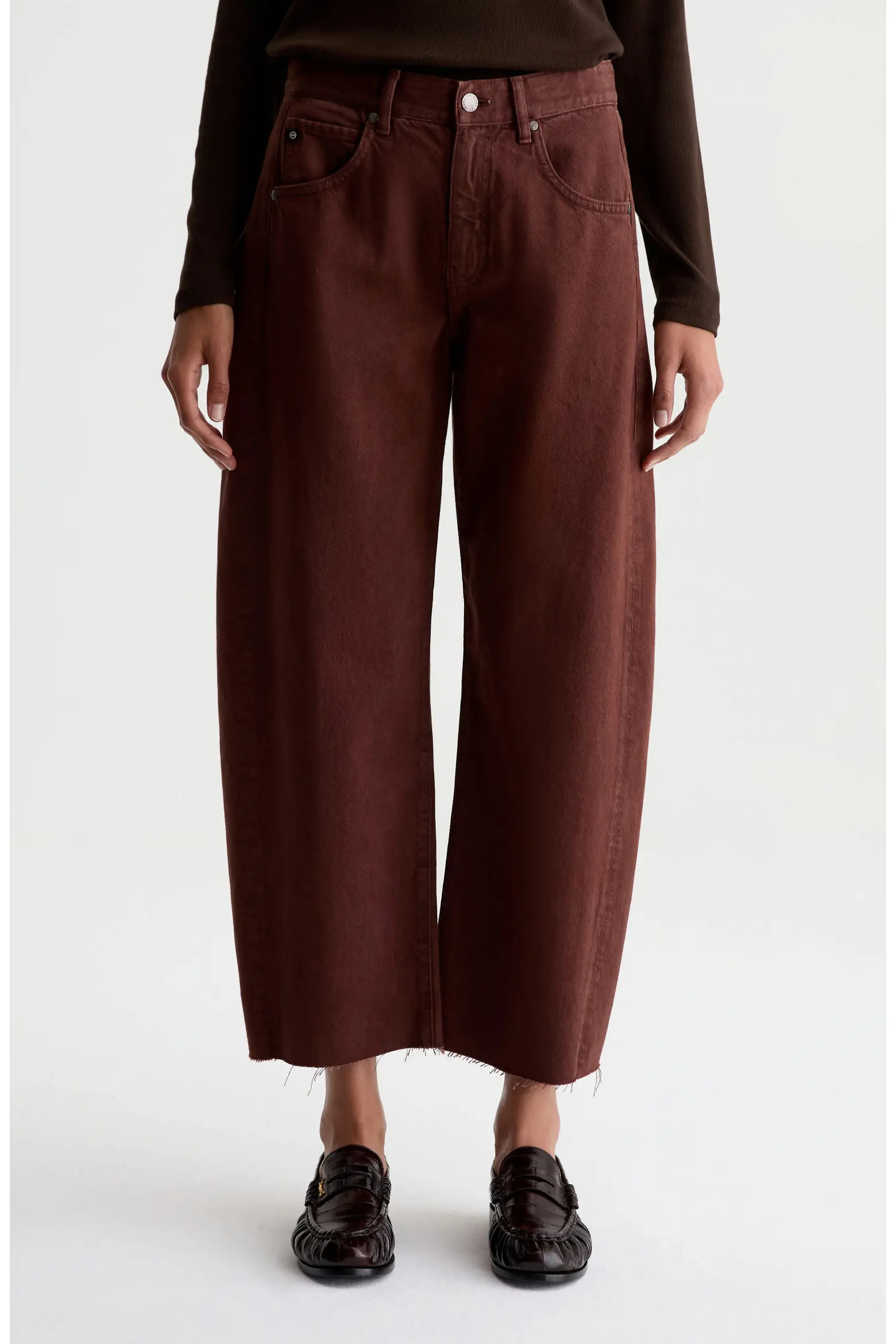 AG Hattie Raw Hem High Waist Crop Barrel Jeans (Women) | Nordstrom | Nordstrom