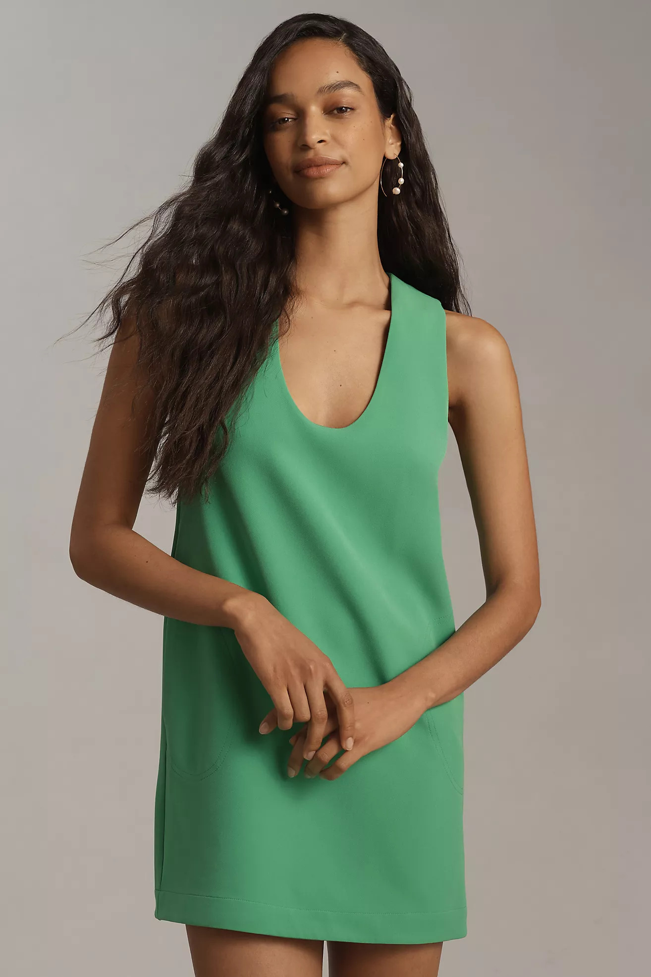 Maeve Sleeveless Scoop-Neck Shift Mini Dress | Anthropologie (US)