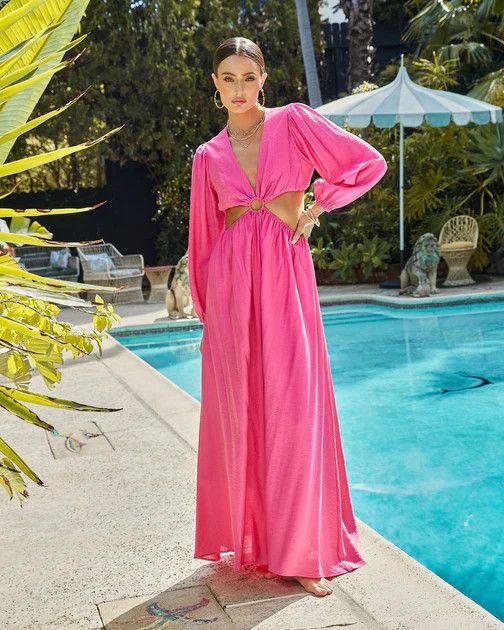 Karina Cutout Maxi Dress - Hot Pink | VICI Collection