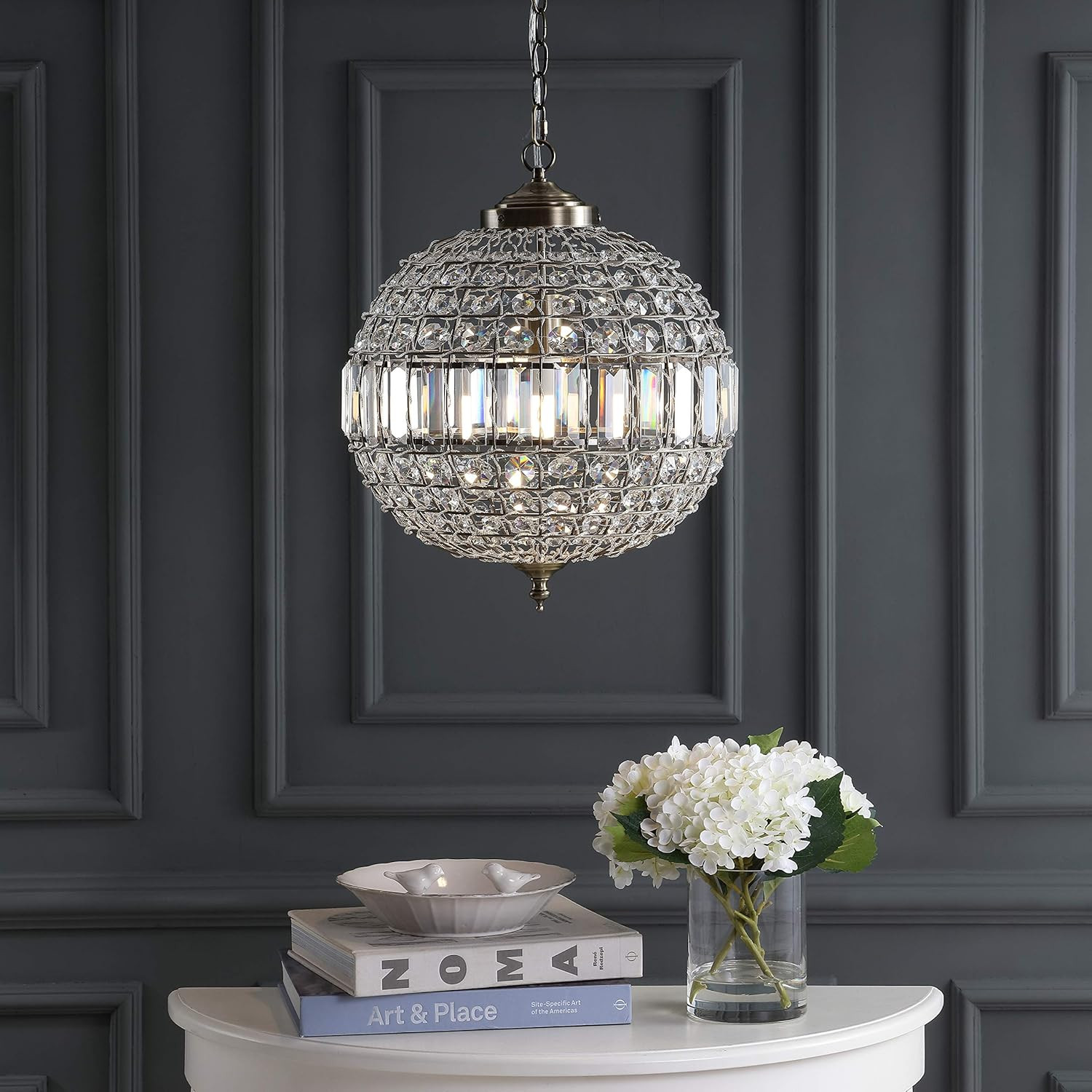 JONATHAN Y JYL6110B Georgina Crystal/Metal LED Chandelier Pendant Glam,Contemporary,Transitional ... | Amazon (US)