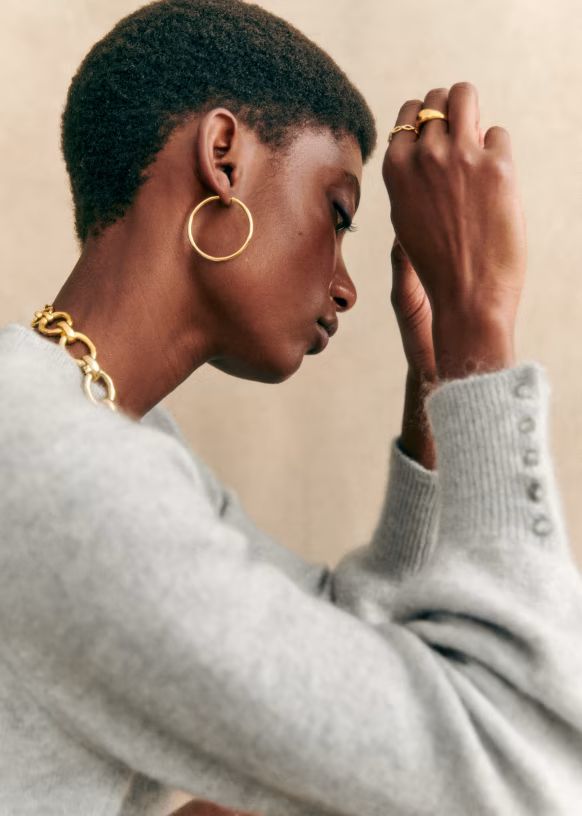 Large Eva Earrings - Gold - Recycled brass - Sézane | Sezane Paris