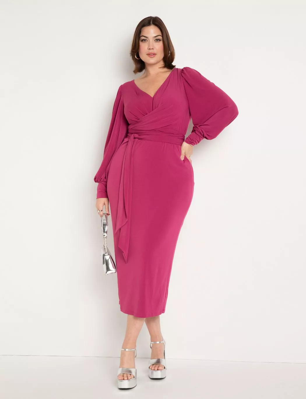 Cross Front Midi Dress | Eloquii