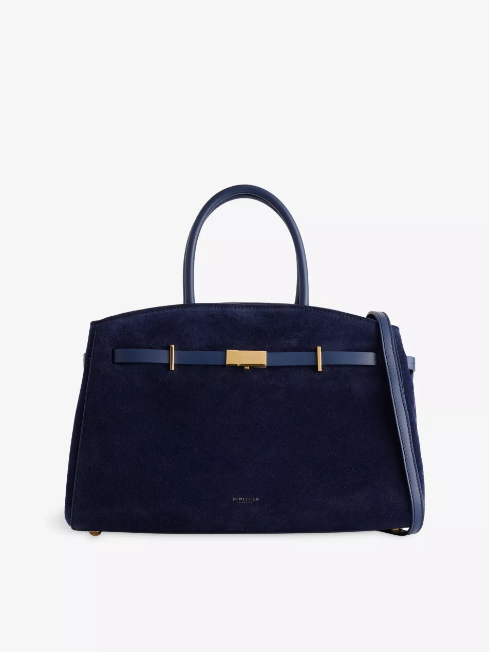 The Midi Hudson Suede Top-Handle Bag | Selfridges