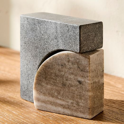 Two-Tone Marble Bookends (Set of 2) | West Elm (US)