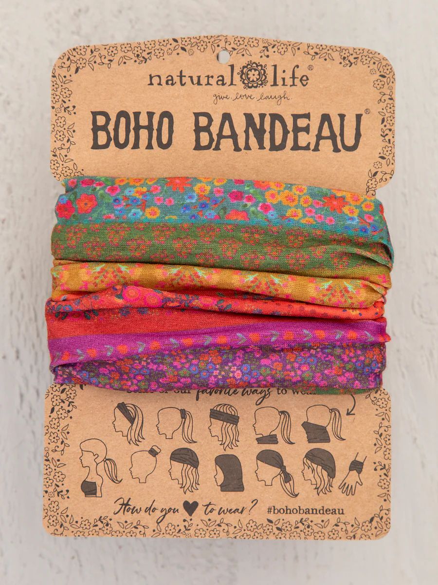 Full Boho Bandeau Headband - Rainbow Borders | Natural Life