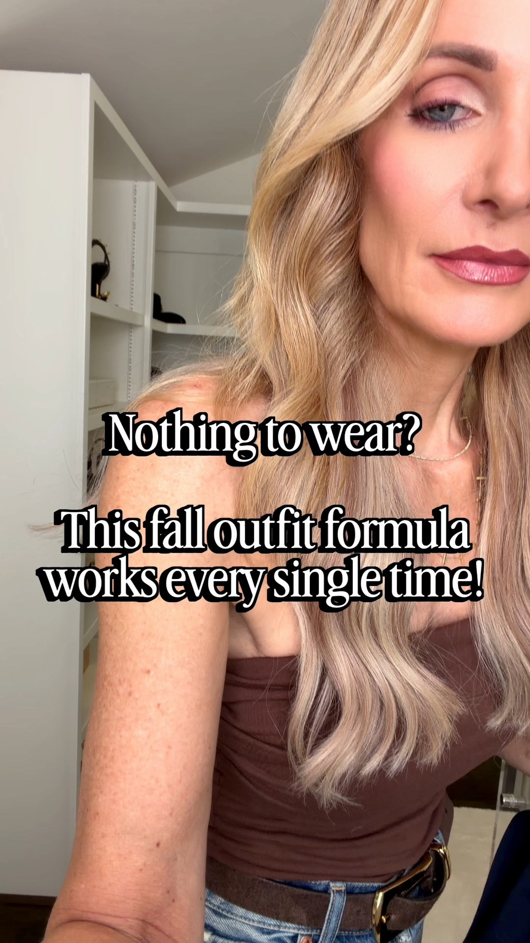 Nothing to wear? This fall outfit formula works every single time.

The formula: straight leg jeans + brown top + brown belt. Then switch out the jacket.

My base is the Pistola high-waisted straight leg jeans, my go-to straight leg pair. They're super flattering, and they're on sale right now.

Here are 3 ways to style it:

	1.	Navy Quince cropped jacket, under $100. It's lightweight and cropped, so it's the perfect transition piece before the temperatures drop.
	2.	Brown faux leather high-collar bomber. It reminds me of a Saint Laurent jacket at a fraction of the price.
	3.	Burgundy bomber. The windbreaker-style material lets you dress it up or down depending on what you pair it with.

Getting dressed is the first decision of your day, so make it an easy win.

Sizing: everything runs true to size. I'm wearing an XS in all three jackets and a 24 in the jeans.

Which jacket would you wear: 1, 2, or 3?

#LTKootd #LTKgrwm #LTKOver40